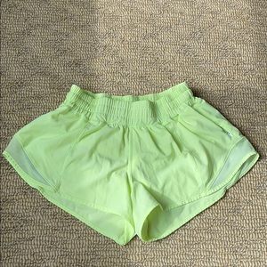 Lime green/neon yellow Lululom shorts